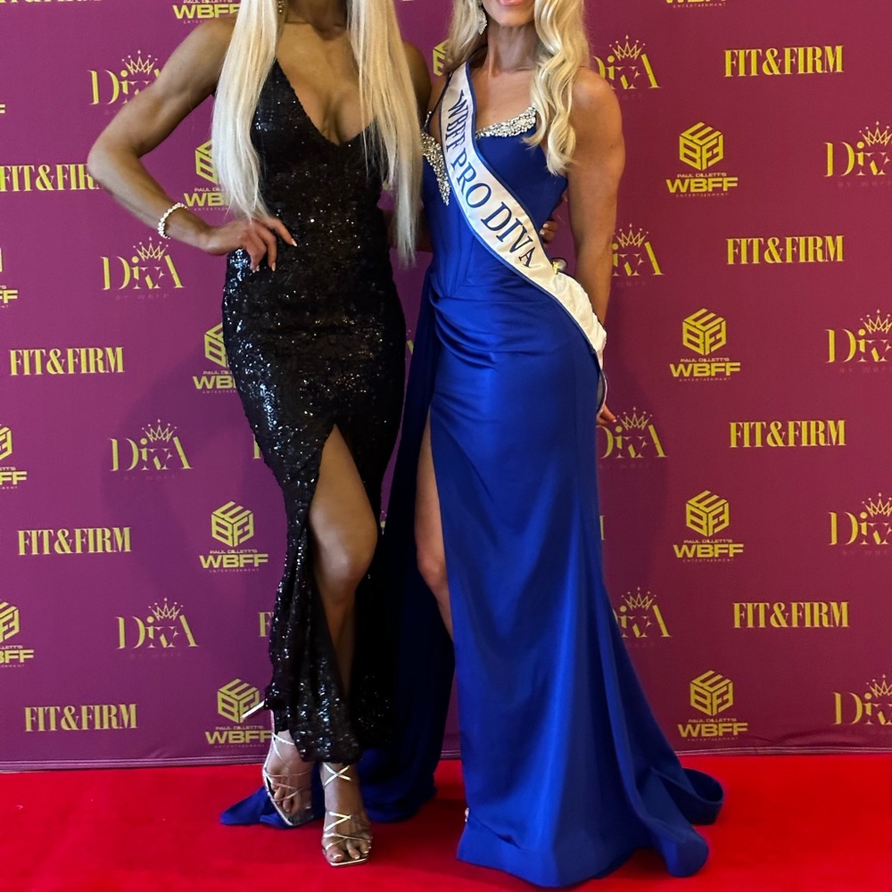 Portia and Scarlett Cobalt Blue Dress with Silver Details - Picture 5 of 5